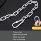 Silver steel chain with safety clip and hook connectors for weighted belt