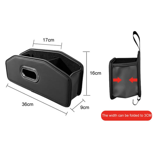Car seatback organizer with size diagram and foldable design