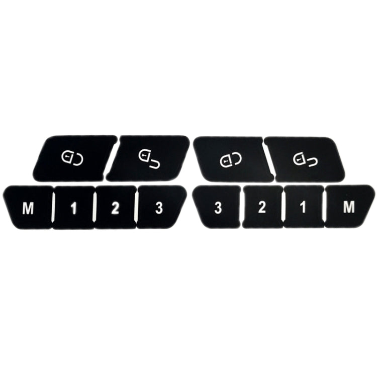Door switch button repair sticker set with CD icons and memory keys M 1 2 3