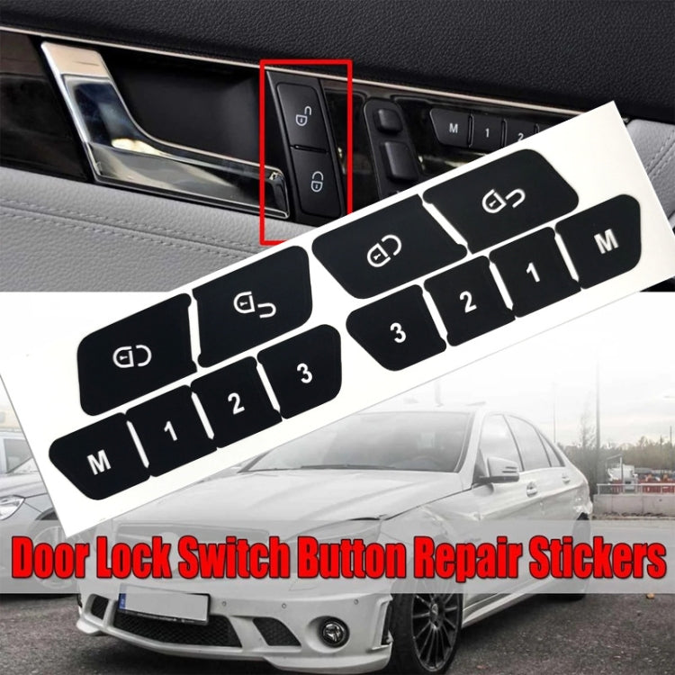 Car door switch button repair sticker set installed on window switch area