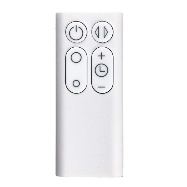 White remote control with power, mode, and speed buttons