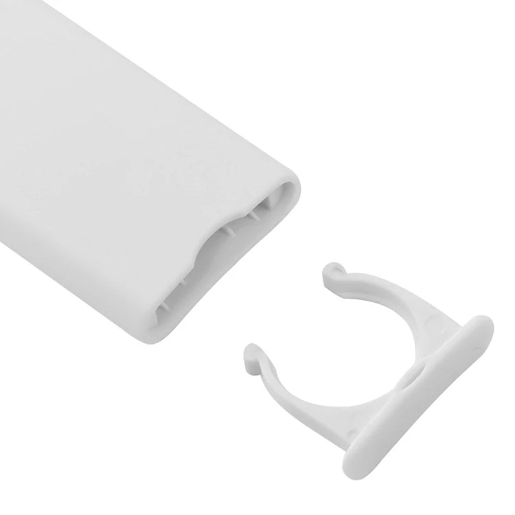 White remote control with wall-mount clip