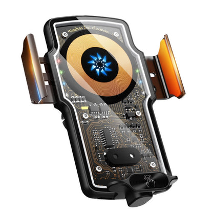 Car magnetic wireless charging phone bracket with transparent induction face