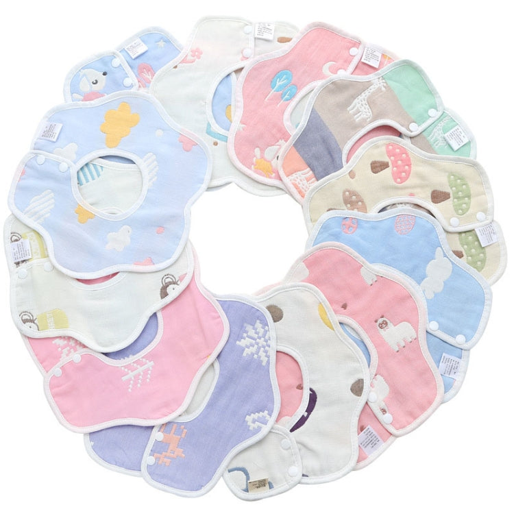 Assorted newborn petal bibs, pastel mix with cute animal prints