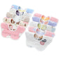 Assorted newborn petal bibs, pastel and white with animal designs
