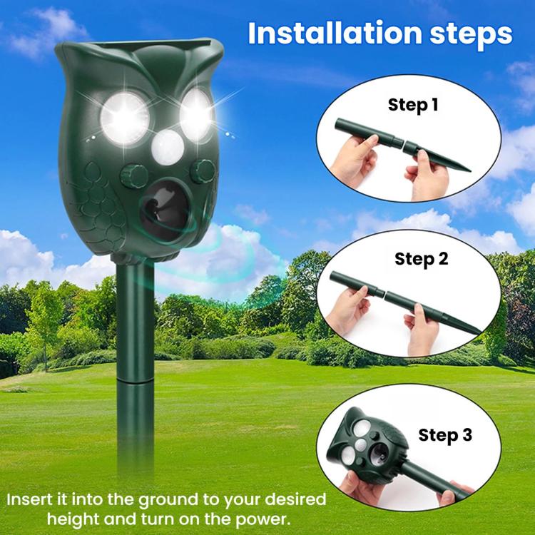 Five-Level Frequency-Adjustable Outdoor Ultrasonic Solar-Powered Animal Repellent, 709