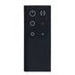 Black replacement remote control with power and four control buttons, red/blue LEDs