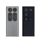 Two replacement remote controls: silver and black, each with four control buttons