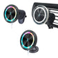 Dark gray wireless car phone charger with illuminated charging ring, multi-angle view