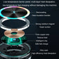 Dark gray wireless car charger with illuminated ring and internal components view