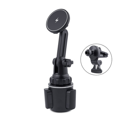 Car Water Cup Holder MagSafe Wireless Charging Bracket, Black