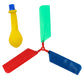 Balloon helicopter DIY toy parts with yellow balloon and red, blue, green propeller blades