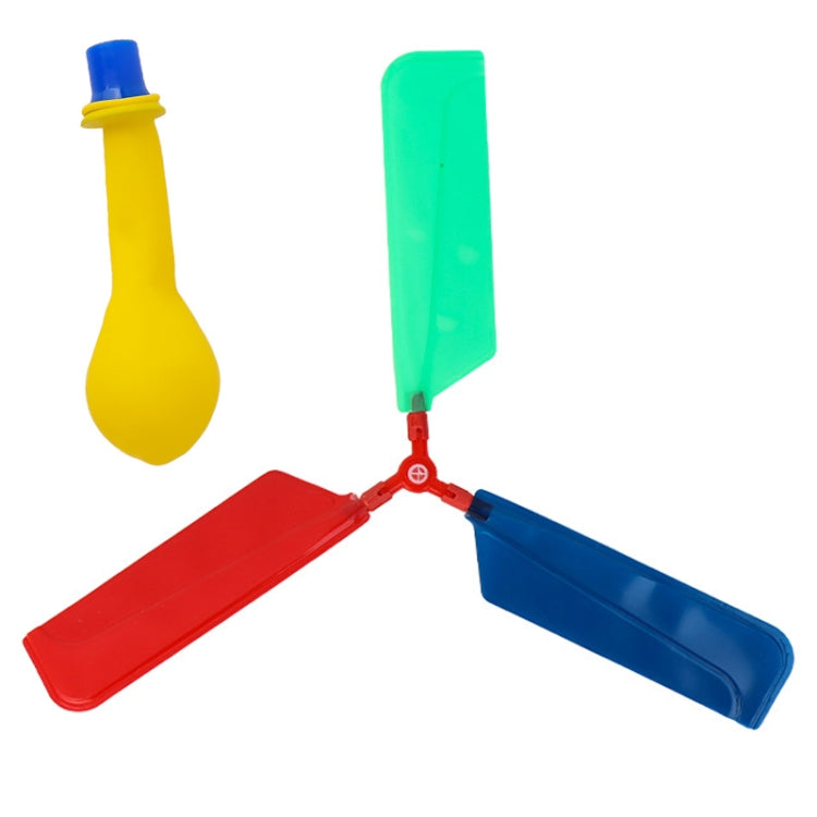 Balloon helicopter DIY toy parts with yellow balloon and red, blue, green propeller blades