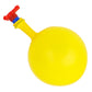 Balloon helicopter DIY toy with yellow balloon body and red-blue rotor connector