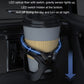 Car cup holder with blue LED light ring and built-in LED label on stand