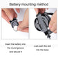 Black car device battery compartment and slot shown during mounting; compact cup holder