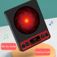Children toy induction stove with glowing red heating coil and control panel