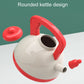 Children pretend play kettle with red handle spout and white body