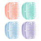 Assorted silicone scalp shampoo brushes in pink, green, blue, and purple