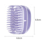Purple silicone scalp shampoo brush, 8.8 cm wide with rounded massage teeth