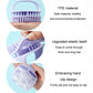 Lavender silicone scalp shampoo brush with clip-style handle for secure grip