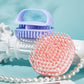 Pink and blue silicone scalp shampoo brushes with dense massage teeth