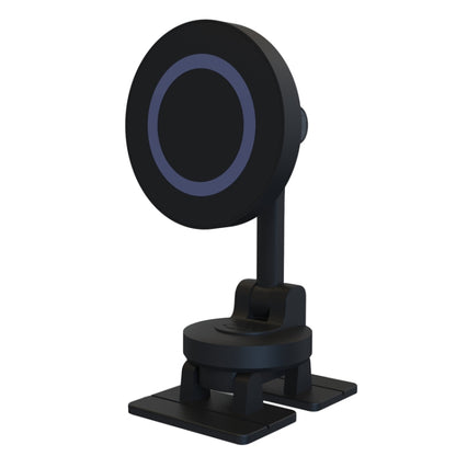 Black magnetic car phone holder with round magnet head and stand base