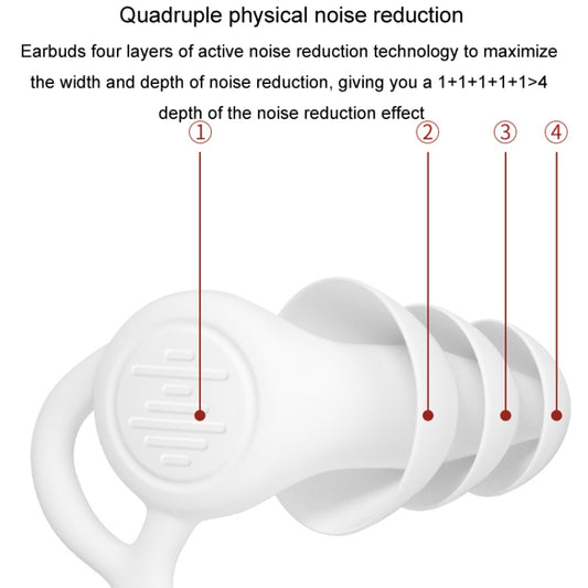 Noise Canceling Sleeping Earplugs Triple Layer Soundproofing Silicone Swimming Earplugs, Triple Layer