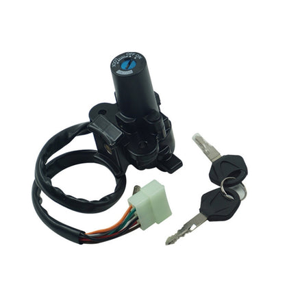 Ignition switch starter lock with keys, black cylinder and wiring harness