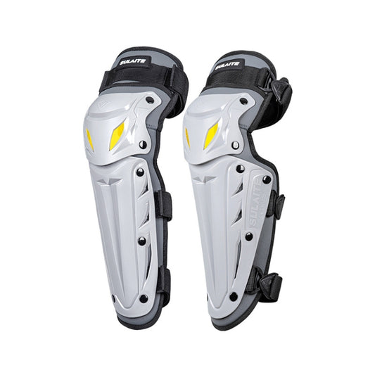 SULAITE Motorcycle Outdoor Riding Breathable Protective Equipment, 2pcs /Set Knee Pads Gray, 4pcs /Set Knee Elbow Pads Gray, 2pcs /Set Elbow Pads Gray
