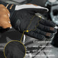Motorcycle riding gloves showing reinforced palm padding and anti-slip texture