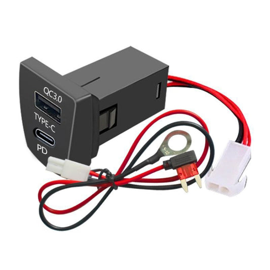 For Toyota RAV4 / WILDLANDER USB-PD Port 60W Fast Charging Modified Car Charger, Ordinary Power Cord, Non-Destructive Cord, Insurance Pickup Cord