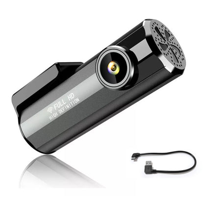Car driving recorder with lens module and protective body, black and gray