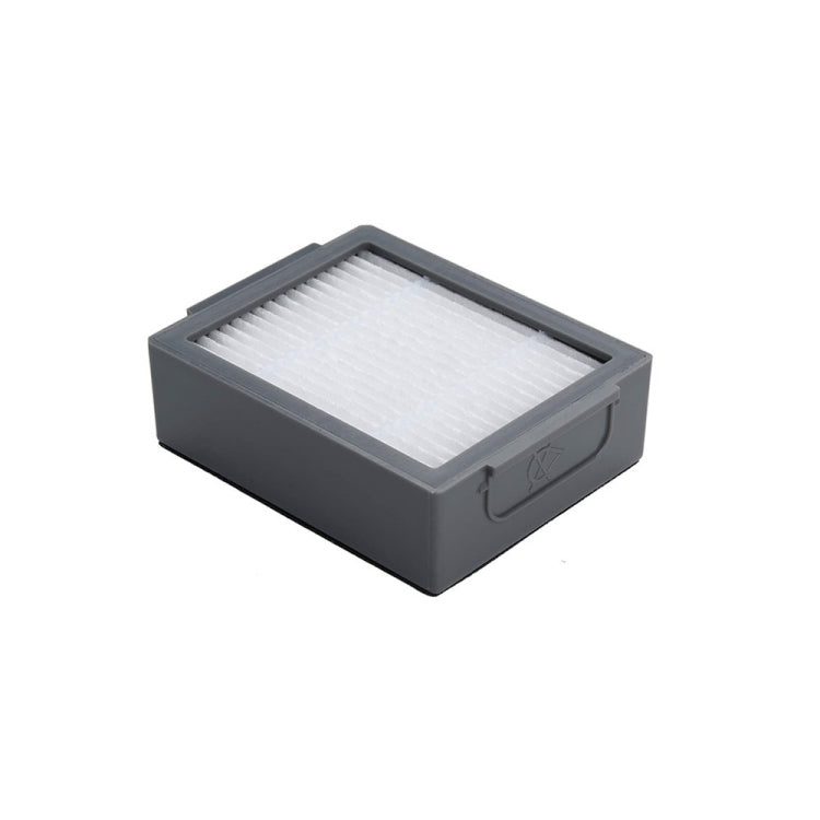 Gray pleated filter cartridge for robot vacuum replacement.