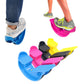 Ankle stretch massage pedals in multiple colors showing curved foot supports