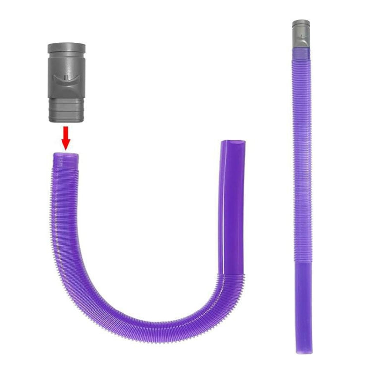 Vacuum dryer vent cleaner kit, purple U-shaped hose with gray connector and red switch