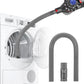 Vacuum dryer vent cleaner kit with gray corrugated hose and gray connector attachment