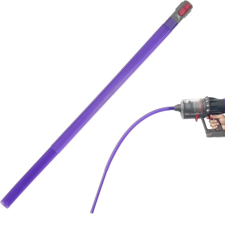 Vacuum dryer vent cleaner kit, long purple flexible tube with gray connector assembly