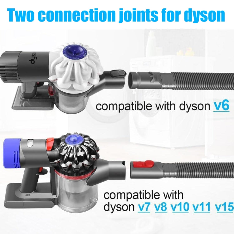 Dyson vacuum vent cleaner kit with two connection joints and purple hose attachment