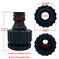 Black threaded port fitting with dimension diagram and cross-section view