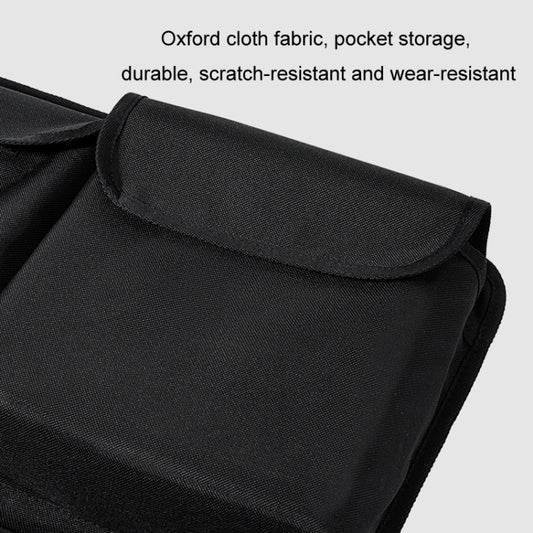 Oxford fabric trunk storage bag with rounded top flap pocket, dark gray