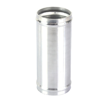 Aluminum intake hose adapter connector, cylindrical pipe joiner, silver metal