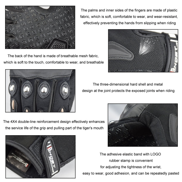 Black breathable mesh motorcycle gloves with plastic palm inserts and reinforced grip