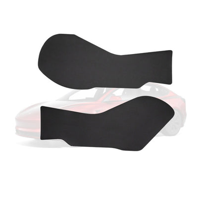 Pair of dark anti-kick protective pads for car center console, curved shape