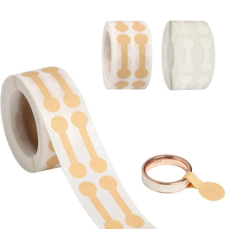 Set of kraft paper jewelry price tag stickers with tan icon strips