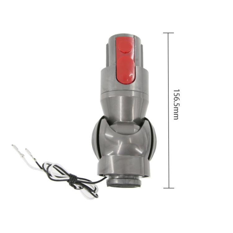 Vacuum direct drive head with red button on gray housing and cable
