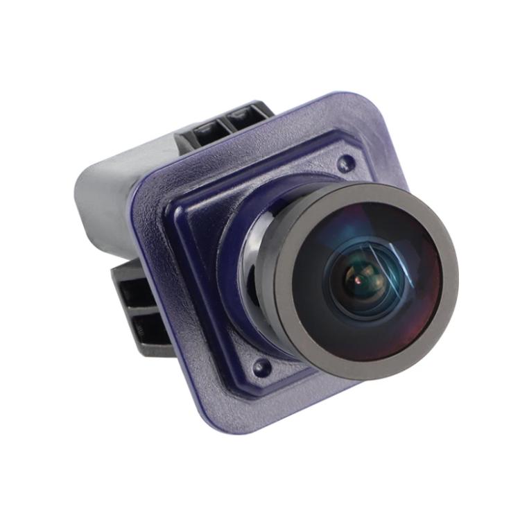 Blue and gray reversing assist camera with round lens and mounting frame
