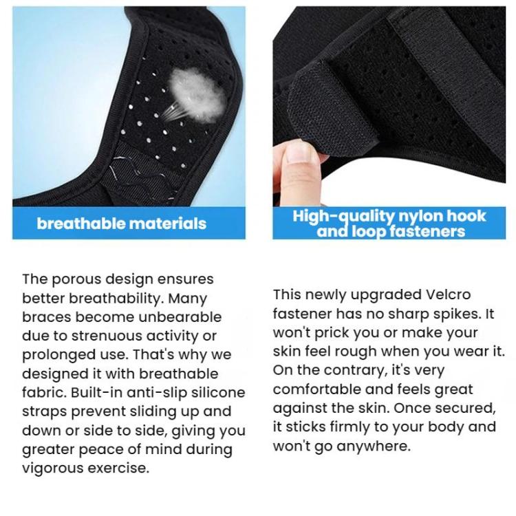 Adult hernia belt features: anti-slip silicone grip design and hook-and-loop fasteners