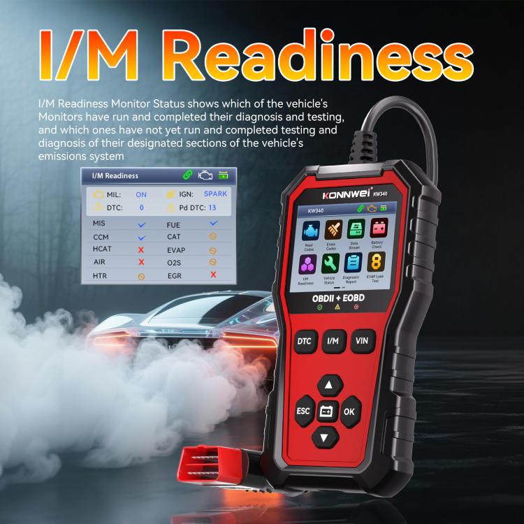 KONNWEI OBDII EOBD CAN Engine Code Reader Car Diagnostic Tool 9 Languages, KW340