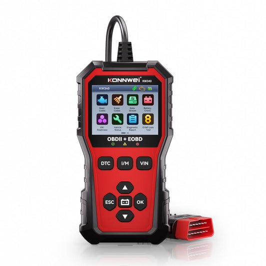 KONNWEI OBDII EOBD CAN Engine Code Reader Car Diagnostic Tool 9 Languages, KW340